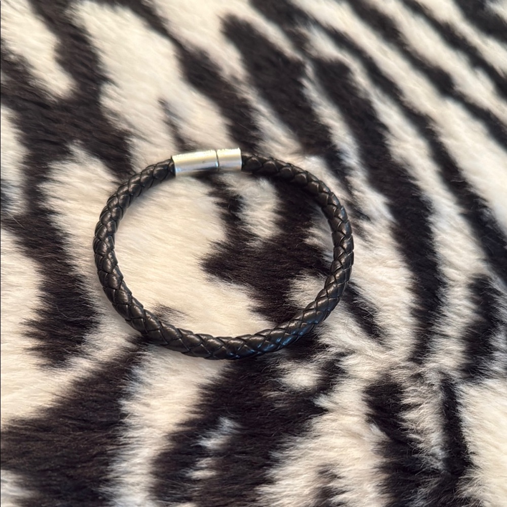 Black Braided Leather Bracelet